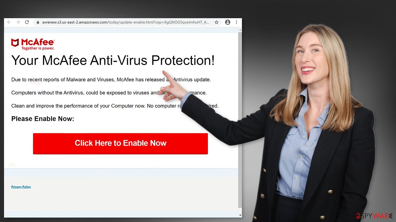 McAfee Total Protection has expired fake message