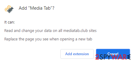 Media Tab extension permissions