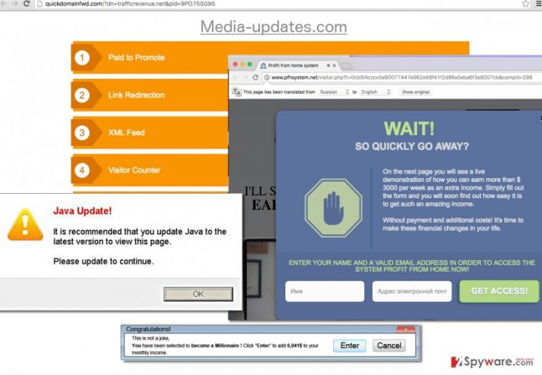 Media-updates.com adware displays various annoying ads