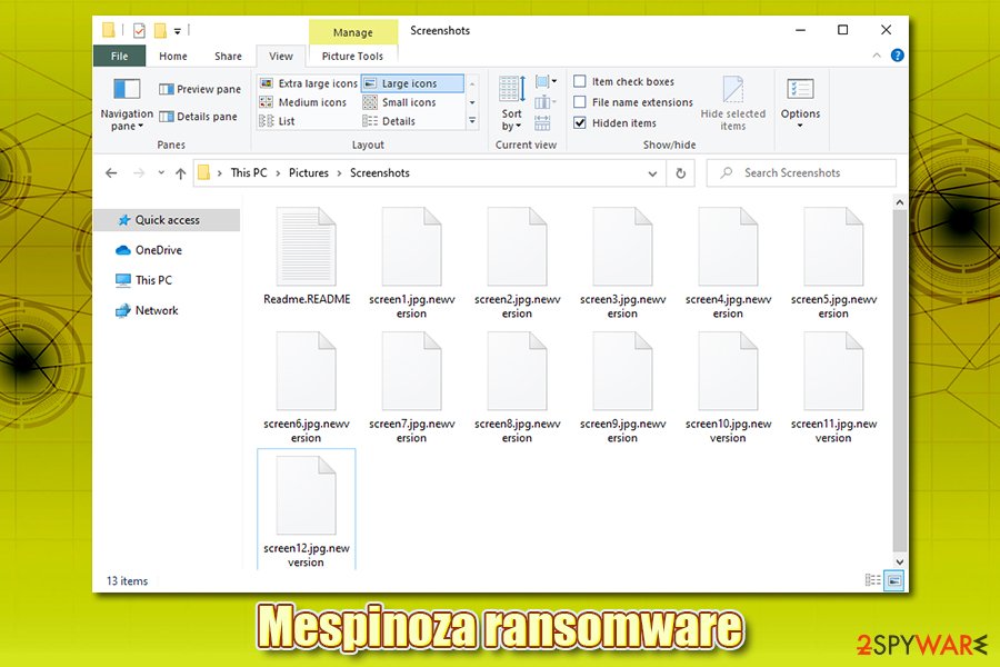 Mespinoza ransomware encrypted files