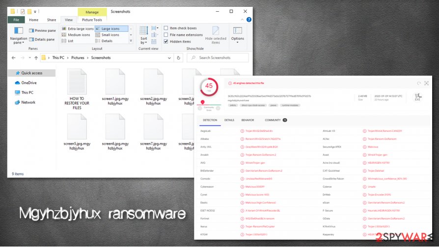 Mgyhzbjyhux ransomware encrypted files