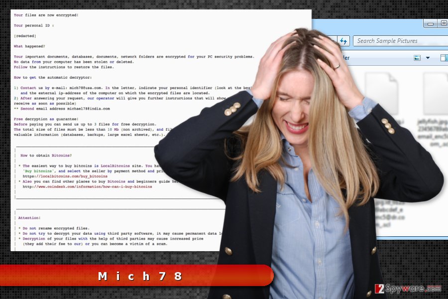 The picture of Mich78 ransomware virus