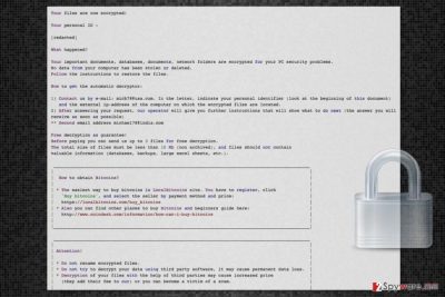 Ransom note by Mich78 ransomware virus