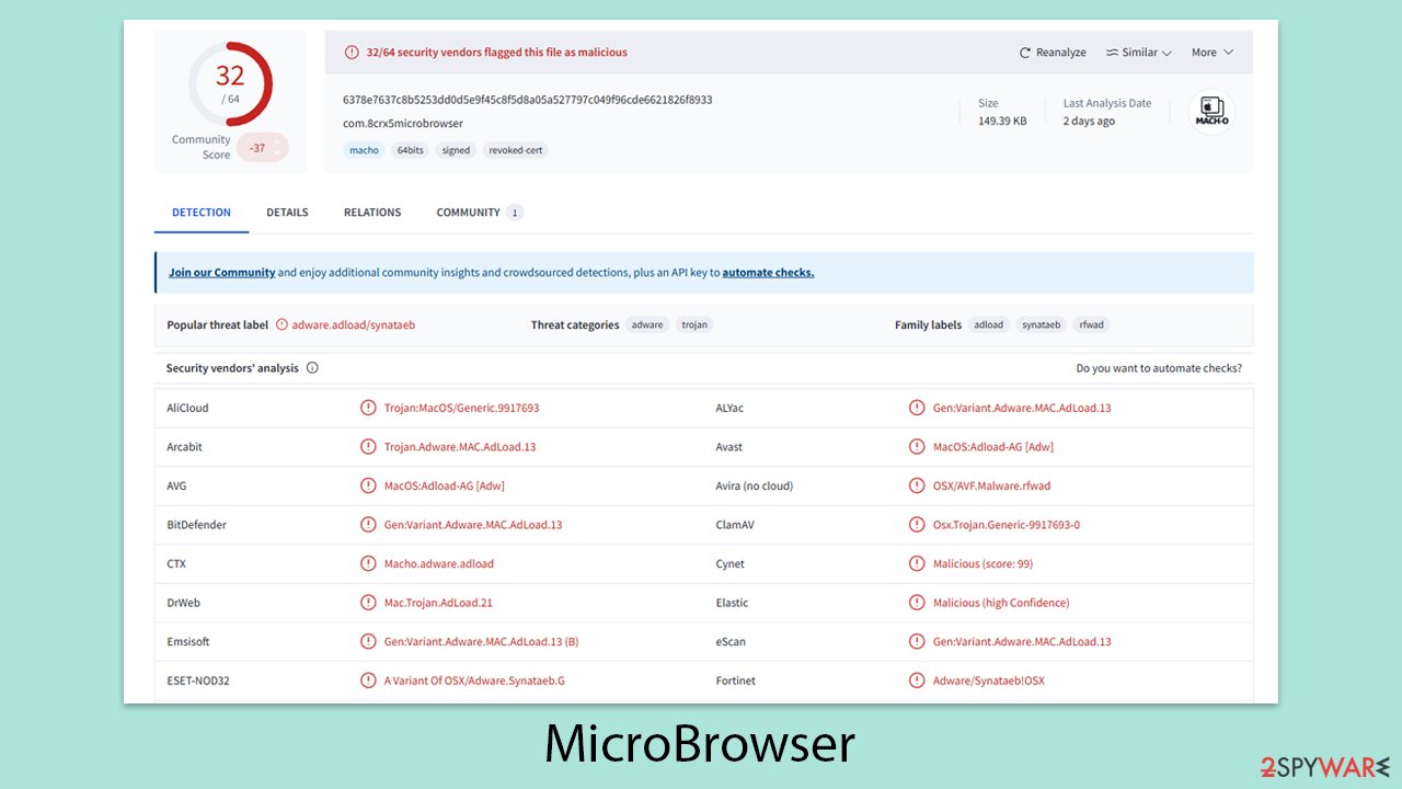 MicroBrowser Mac virus