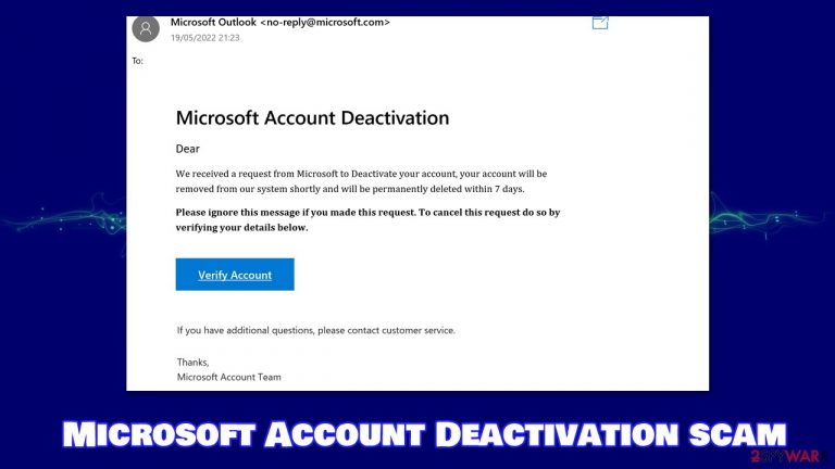 Microsoft Account Deactivation