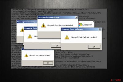 “Microsoft Font Pack Was Not Found” scam image