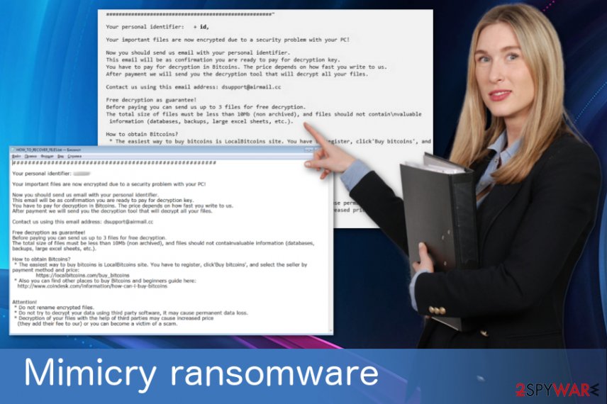 Mimicry ransomware virus