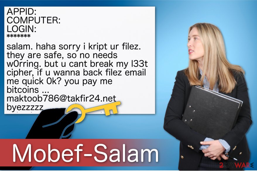 The illustration of Mobef-Salam ransomware