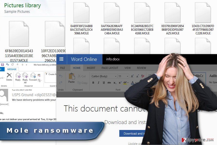 The image of Mole ransomware virus 