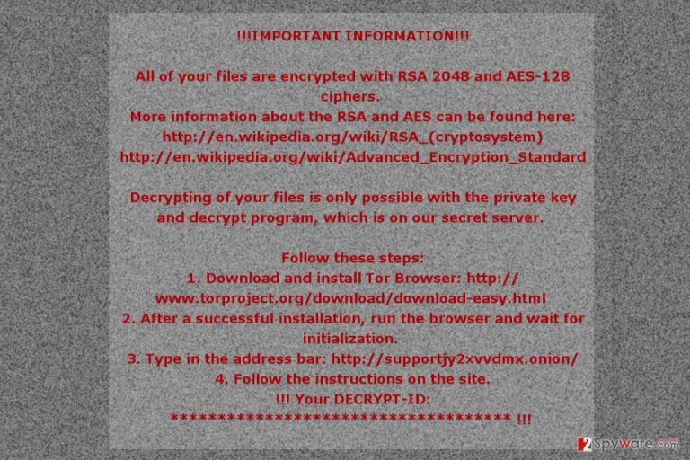 The ransom note by Mole02 ransomware virus