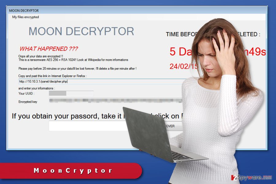 The picture of MoonCryptor ransomware virus