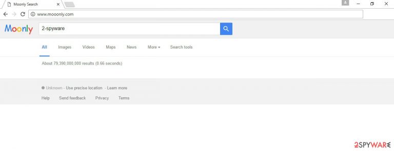 The example of Moonly Search virus