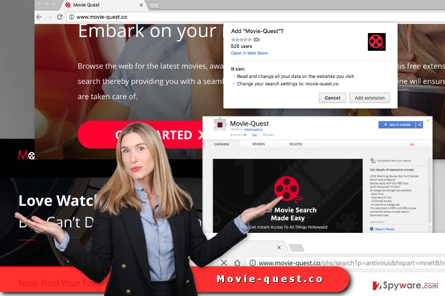 The example of Movie-quest.co virus
