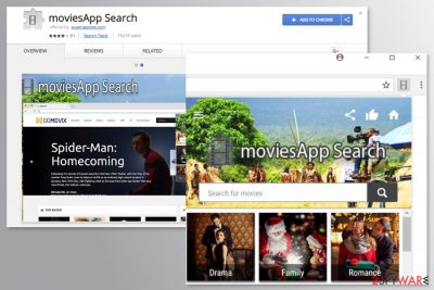 MoviesApp Search Chrome extension