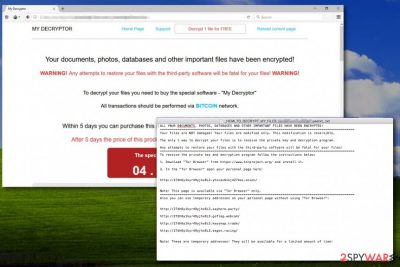 My Decryptor ransomware attack