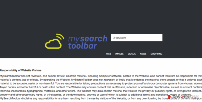 MySearchToolbar hijack example and its responsibility of website visitors