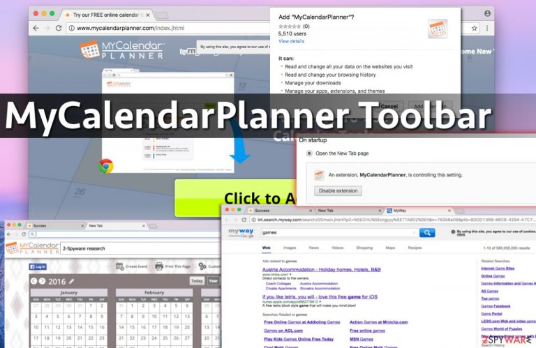 MyCalendarPlanner Toolbar