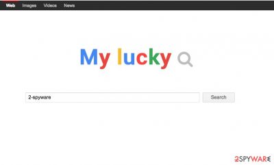 An image of the Mylucky123.com browser hijacker virus