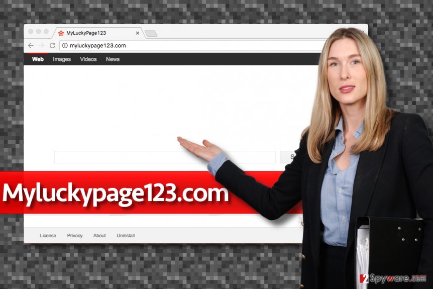 Fake Myluckypage123.com search engine