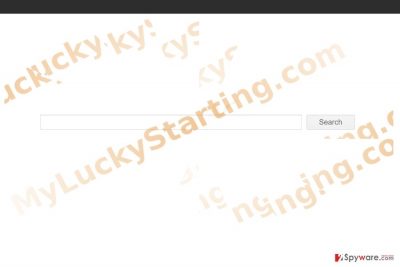 The image displaying myluckystarting.com