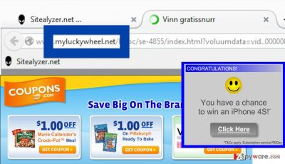 The example of Myluckywheel.net ads