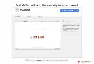 A screenshot of MySafeTab virus