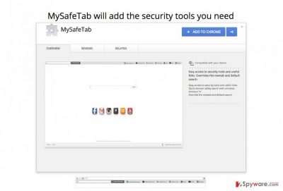 A screenshot of MySafeTab virus A screenshot of MySafeTab virus