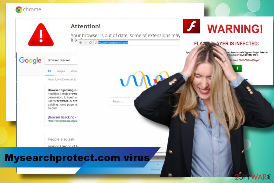 A printscreen of Mysearchprotect.com virus