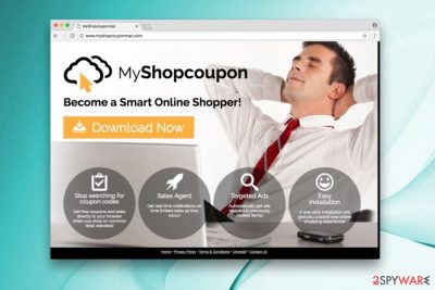 The main page of MyShopcoupon virus