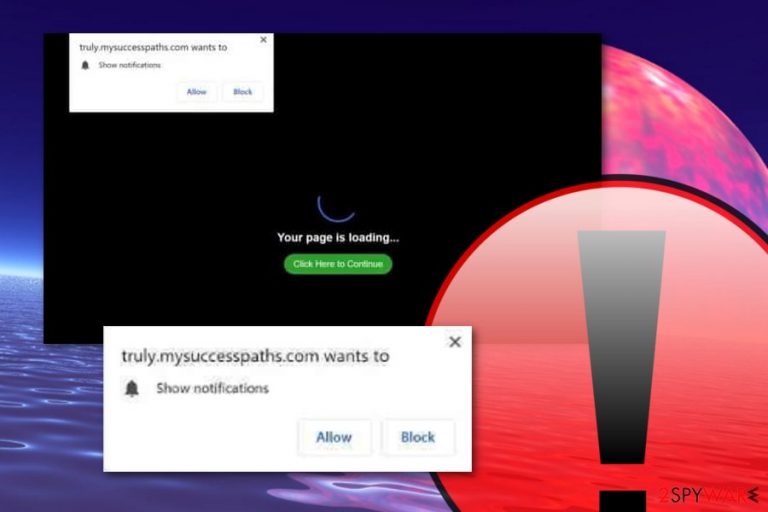 Mysuccesspaths.com pop-up ads