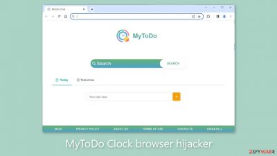 MyToDo Clock browser hijacker