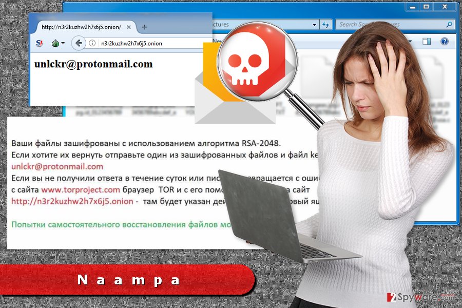 Illustration of Naampa ransomware virus