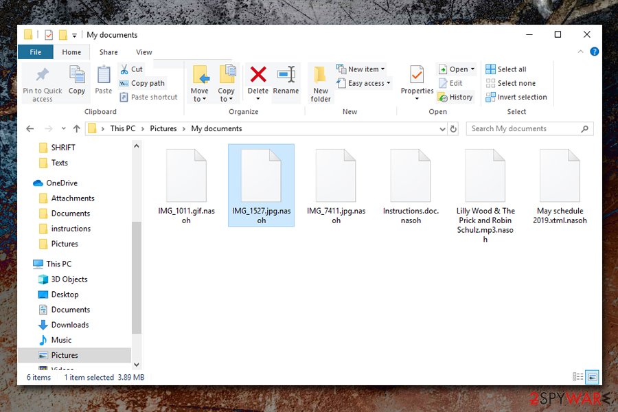 Nasoh ransomware encrypted files