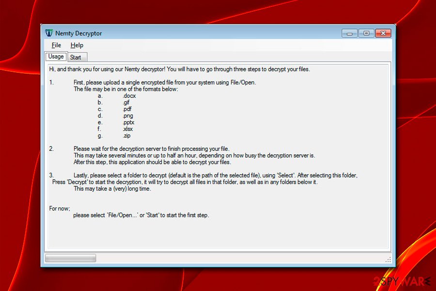 Nemty ransomware decryptor