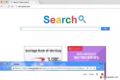 Screenshot of Net-quick.com redirect virus
