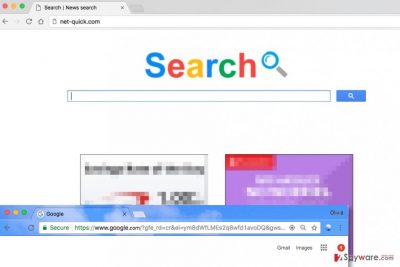 Screenshot of Net-quick.com redirect virus