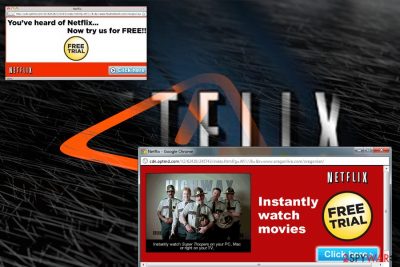 The image displaying Netflix pop-ups