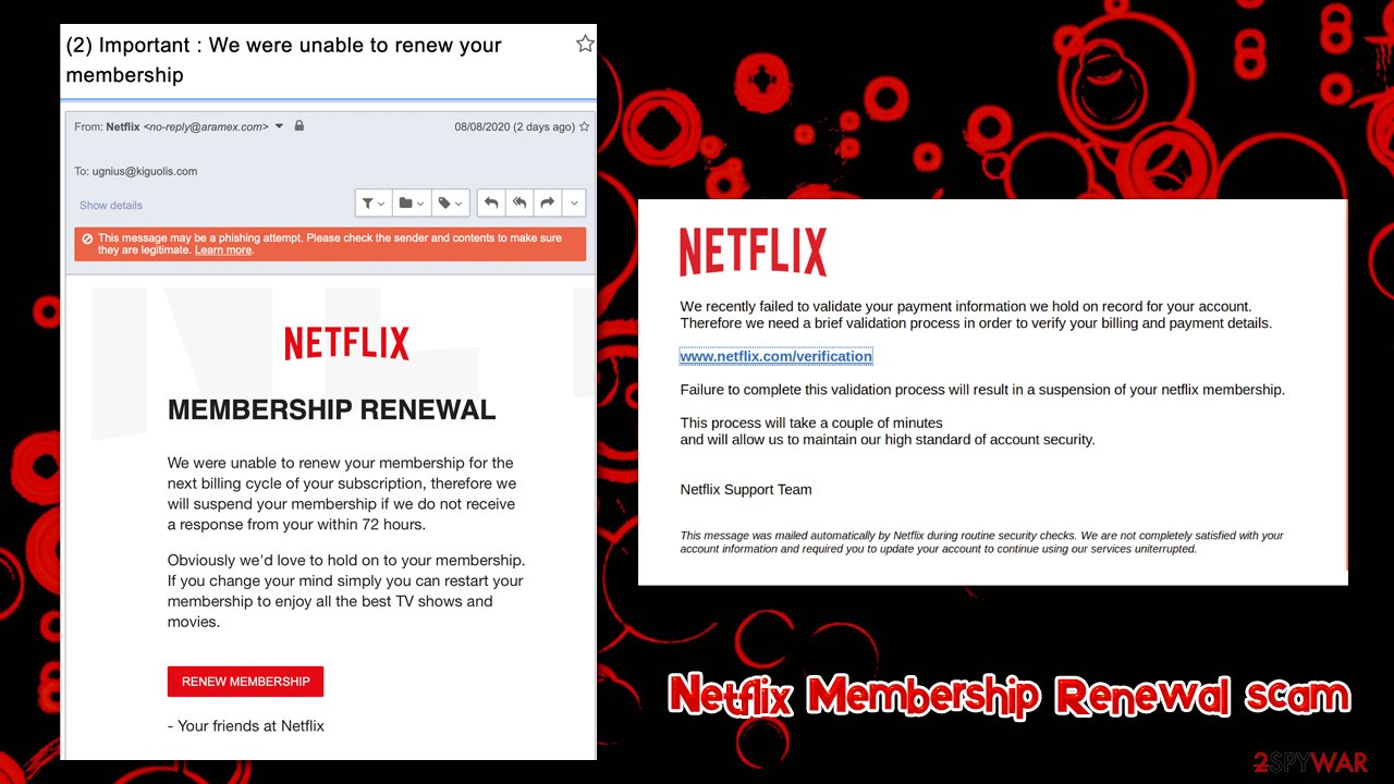 Netflix Membership Renewal scam