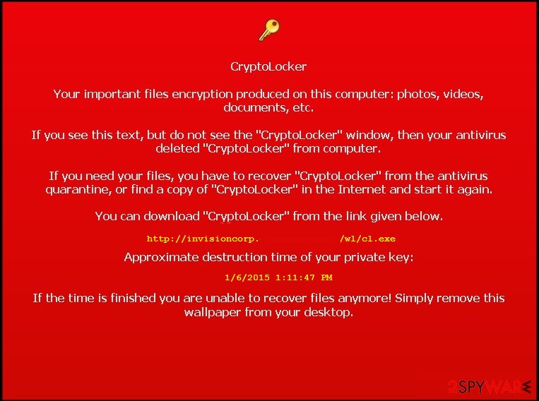 Cryptolocker fake warning Cryptolocker fake warning