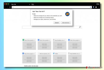 New Tab Aid search engine