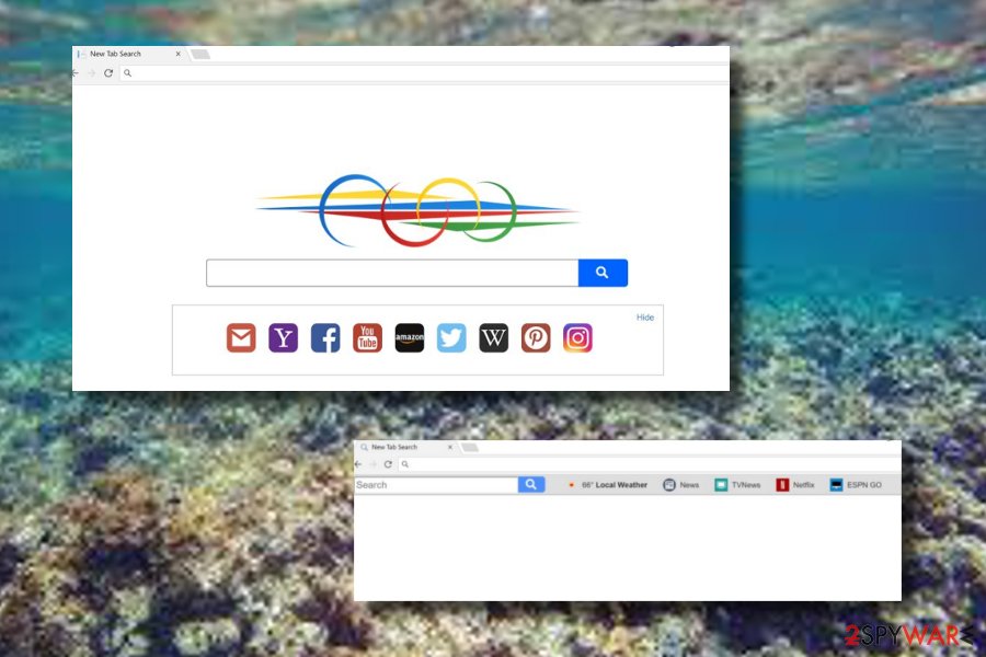 how to get rid of new tab search