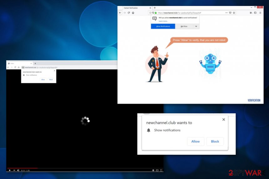 Newchannel.club pop-up ads