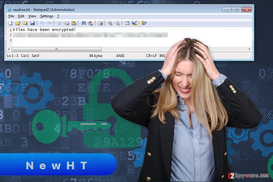 The image of NewHT ransomware virus