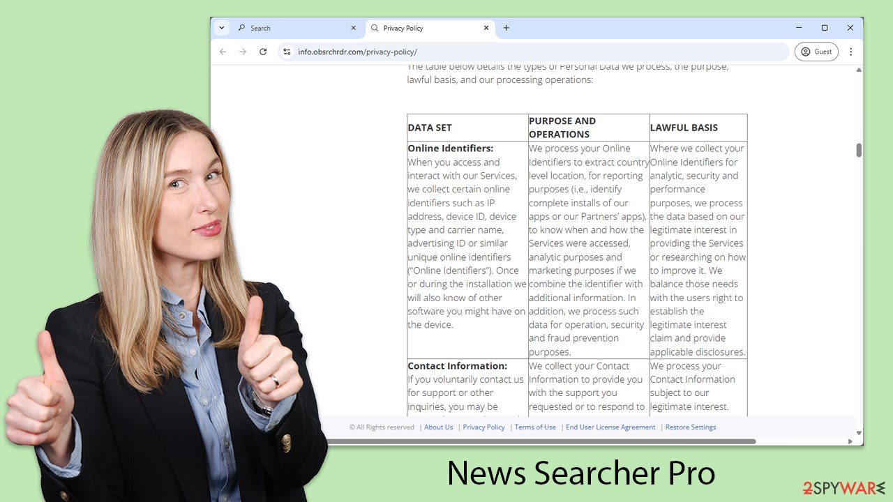 News Searcher Pro hijacker