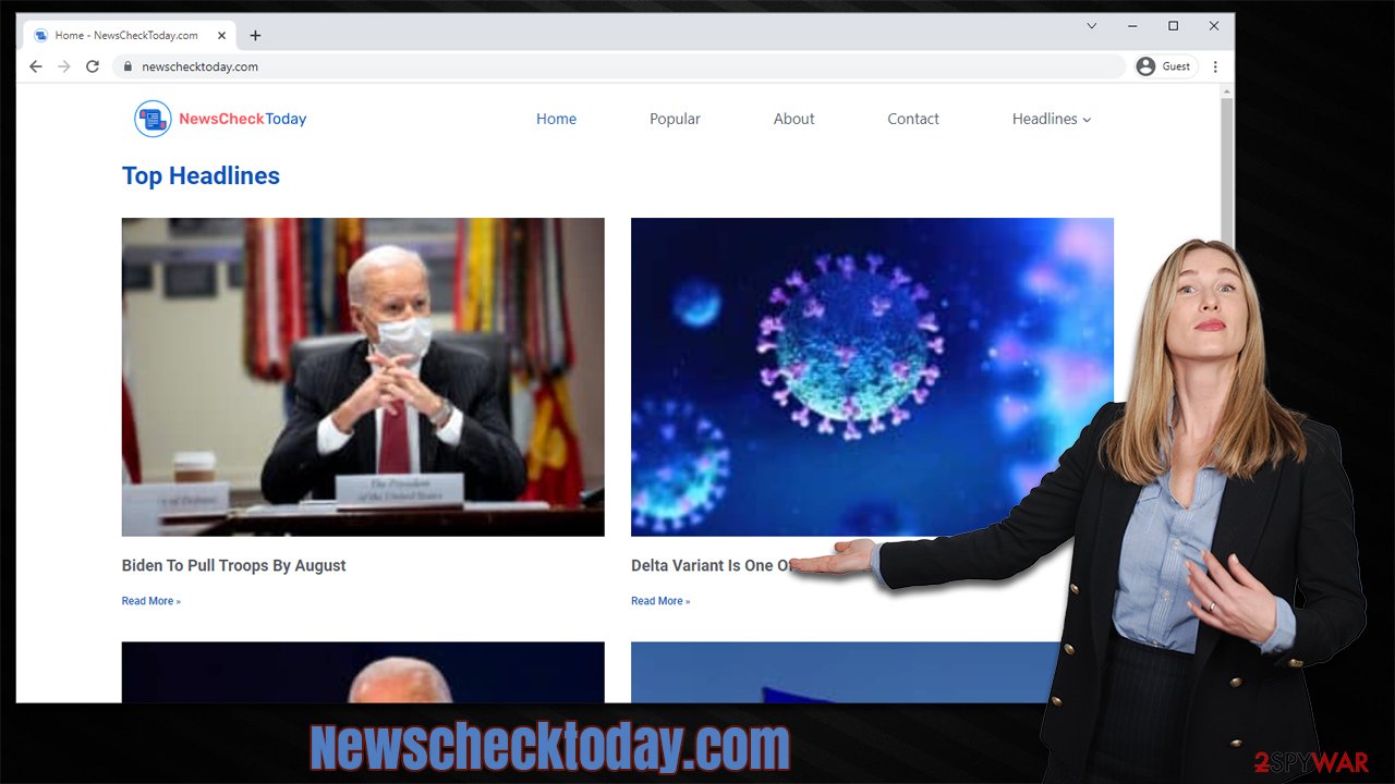 Newschecktoday.com popups