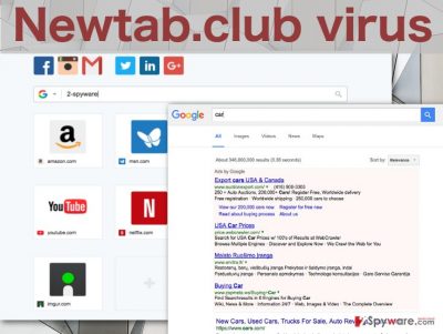 Image of the Newtab.club virus