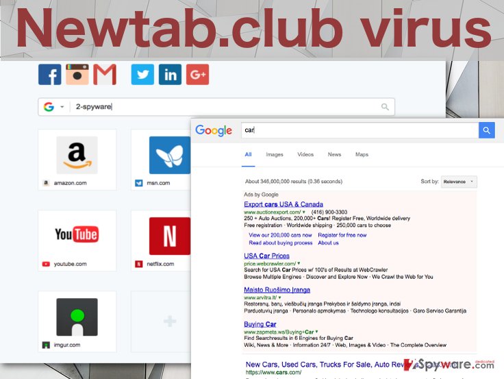 Image of the Newtab.club virus