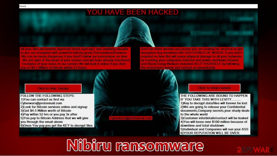 Nibiru ransomware