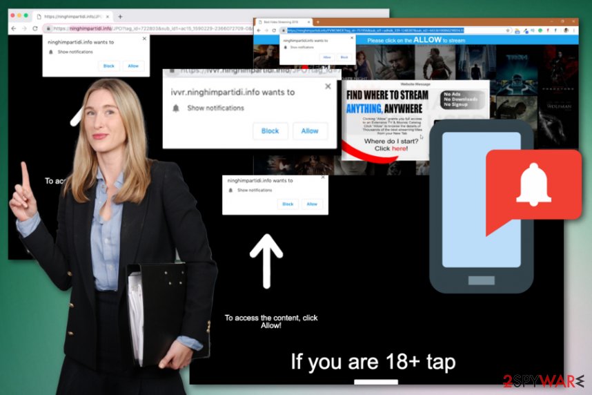 Ninghimpartidi.info push notifications virus