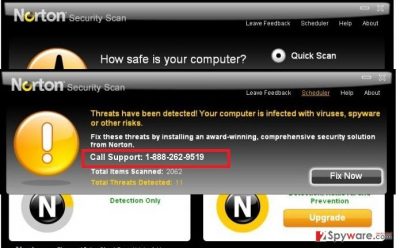 The screenshot of Norton Security Scan virus